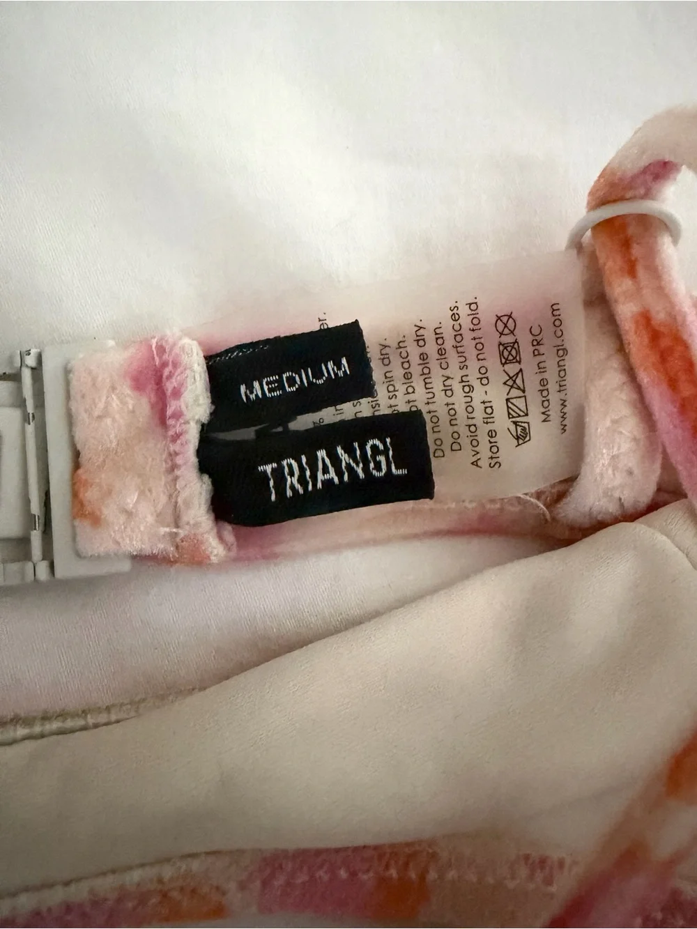 triangl swimwear Pink and Orange Velvet Bikini